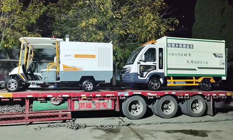 銀川環衛公司引進多功能電動高壓清洗車和小型電動垃圾分類清運車